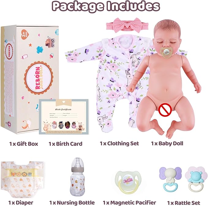 BABESIDE Lifelike Reborn Baby Dolls Girl - 20 Inch Realistic Newborn Baby Doll with Poseable Body, Real Life Baby Dolls with Accessories for 3+ Year Old Girls Gifts, Pretend Play, Collection