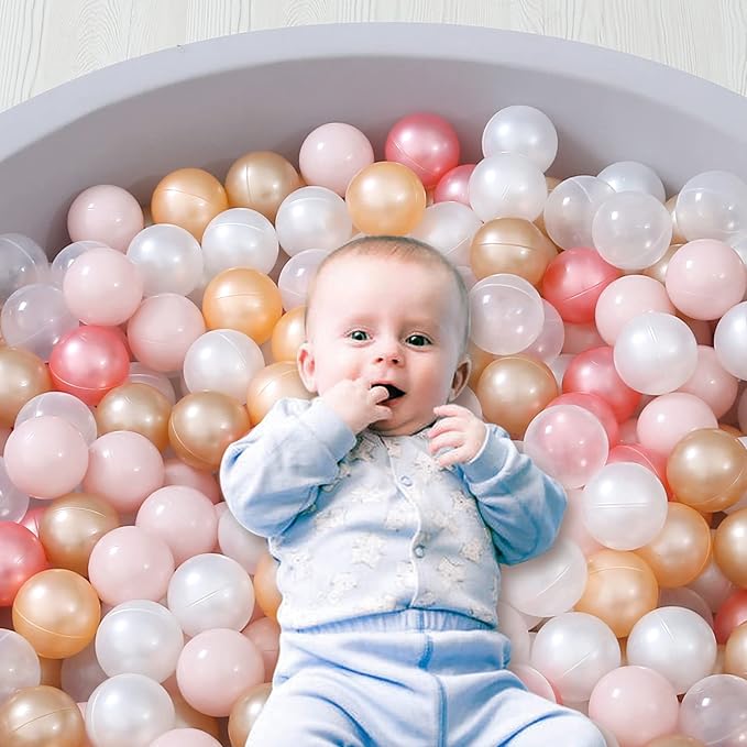 STARBOLO Ball Pit Balls for Toddlers Pack of 100 200 500 - BPA&Phthalate Free Non-Toxic Crush Proof Soft Plastic Balls for 1-5Years Old Toddlers Girl Kids Birthday Pool Playpen Tent Party