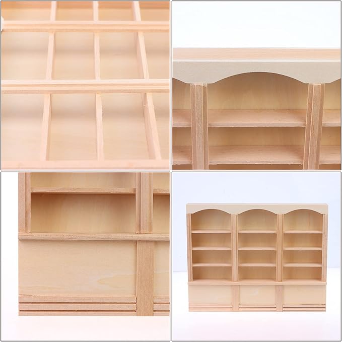 1:12 Scale Dollhouse Miniature Bookcase Display Shelf Locker Exquisite Doll House Furniture Decor Accessories for Mini Book Storage Scene Layout Collection Display for Dollhouse Enthusiasts