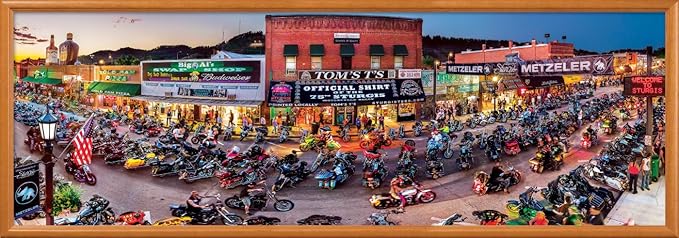MasterPieces - 1000 Piece Jigsaw Puzzle, Sturgis Motorcycle Rally Panoramic, Fun for Adults, Family, Kids 13" x39