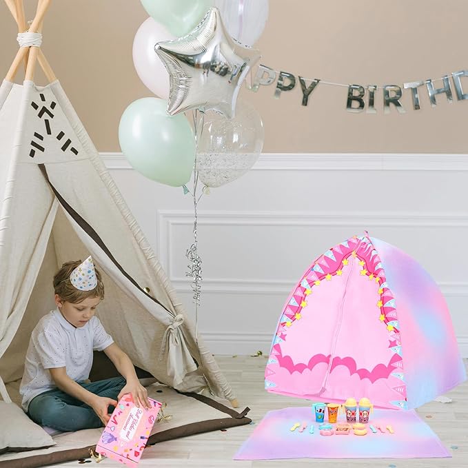 Miunana 35PCS Doll Camping Playset for 11.5" Girl Dolls - STEM Tent with Backpack, BBQ Grill & Stargazing Tools Pretend Play Outdoor Adventure Toy