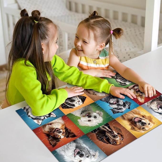 Nattork Jigsaw Puzzle 1000 Pieces for Adults, Colorful Dogs,Challenging Adult Puzzles for Christmas Decor & Gift