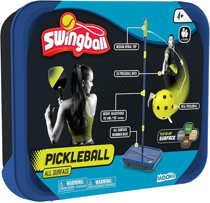 Swingball Pickleball Paddles Tether Tennis Game Set - Portable All-Surface Base, Durable, Easy Assembly, Indoor & Outdoor Games, Backyard Games for Kids, Active Play for Kids and Families, Ages 4+