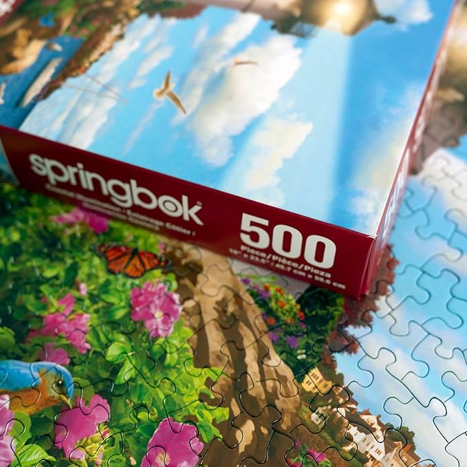 Springbok's Coastal Illumination 500 Piece Jigsaw Puzzle for Adults Features an Idealic Costal Retreat - Made in The USA