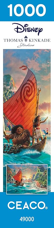 Ceaco - Thomas Kinkade Disney Dreams - Disney’s Moana - 1000 Piece Jigsaw Puzzle for Adults - Vibrant Thomas Kinkade Art - Premium Disney Puzzle for Collectors