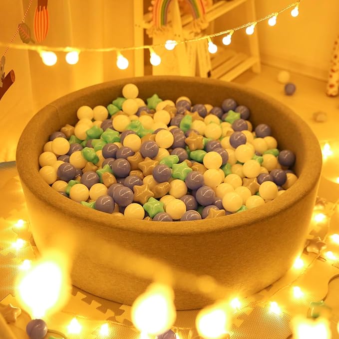 STARBOLO Star Ball Pit Balls for Toddlers - 200pcs Pastel Colors Phthalate Free BPA Free Non-Toxic Crush Proof Plastic Play Balls Play Tent Pool Playhouse Playpen Party Decoration