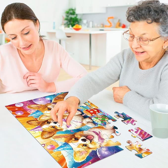 6 Packs 36 Pieces Large Puzzles for Seniors,Dementia Puzzles for Elderly Adults,Jigsaw Puzzles for Adults Seniors with Alzheimer's Dementia with 3 Storage Bags