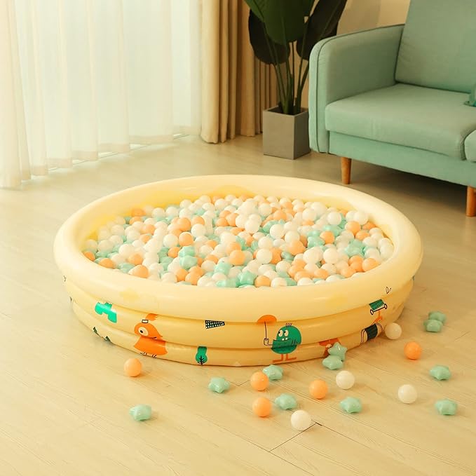 Realhaha Ball Pit Balls 50 100 200 500, Star Shapes for Babies Kids Playpen Plastic Balls for Babies Ball Pool Puppy Playballs
