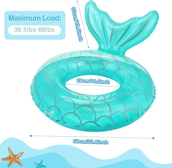 MoKo Inflatable Swimming Ring, Cute Pool Float Tube Decorations Swim Tubes Outdoor Pool Beach Water Floats Party Supplies Floaties
