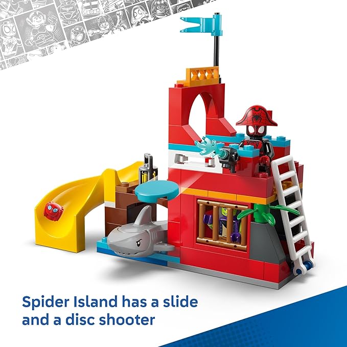 LEGO Marvel Spidey and His Amazing Friends Team Spidey Pirate Ship Building Toy for Kids - Super Hero Pretend Play Set for Preschool Boys & Girls, Ages 4+ - Gift Idea for Birthdays - 11208
