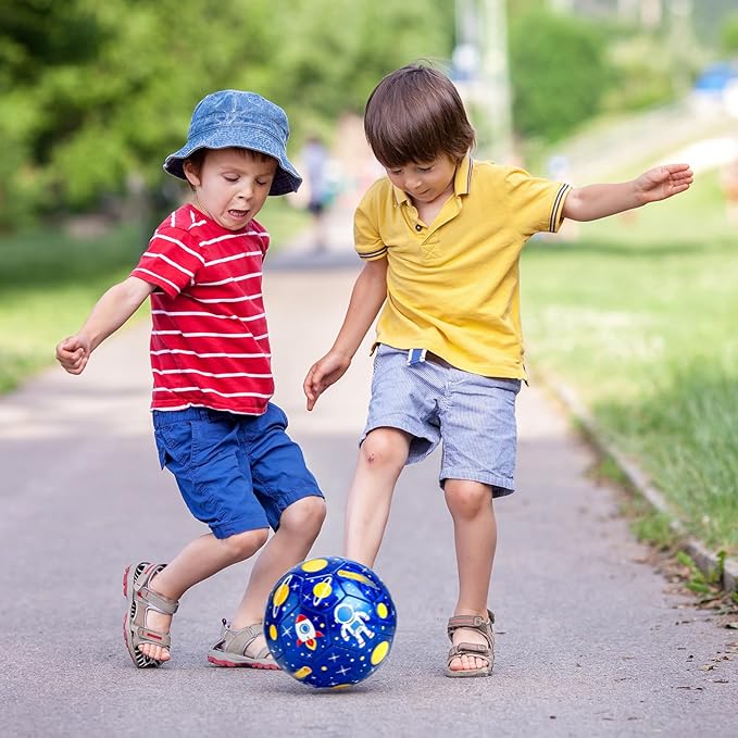 INPODAK Soccer Ball for Toddler Kids 1-3 2-8, Size 2 Size 3 Soccer Ball, Cartoon Dinosaur Unicorn Balls with Pump, Mesh Bag and Gift Box Great Gift for Birthdays