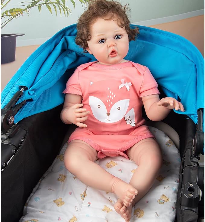 Reborn Girl Doll Clothes Red Fox Suit for 20- 22 inch Reborn Baby Doll Matching Outfit Accessories 3pcs