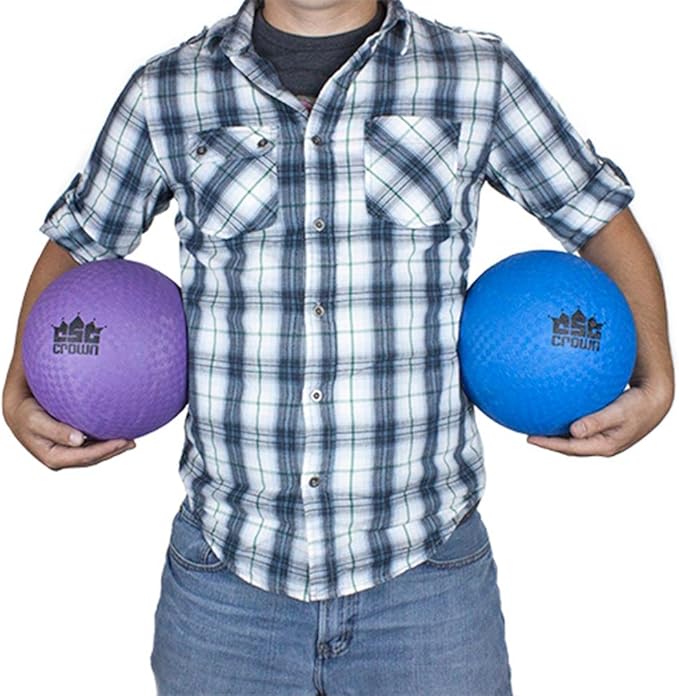 Crown Sporting Goods 8.5-inch Official Size Dodge Ball with Textured Grip - Playground Balls for Kickball, Foursquare