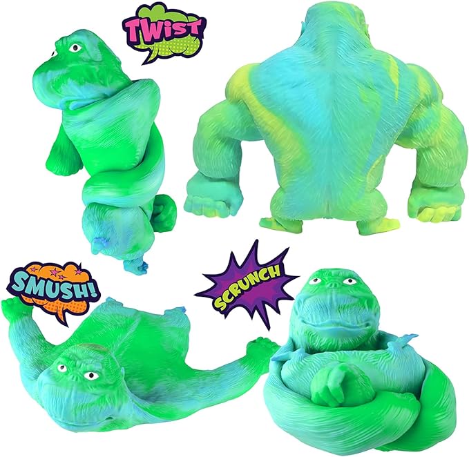 YHan Super Stretchy Gorilla Fidget Toy (Blue-Green) Stretchy Monkey - Funny, Squishy & Perfect to Squeeze for Stress Relief - Ideal Gift for Kids