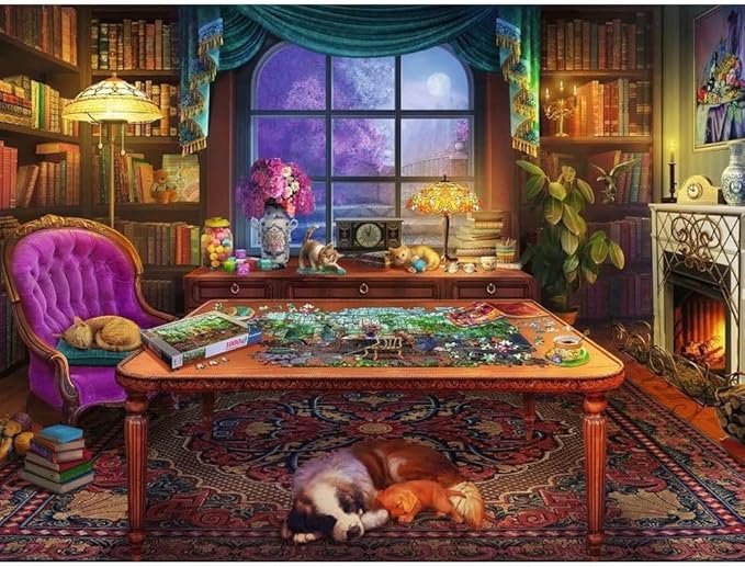 Ravensburger Cozy Series: Puzzler's Place | 750 Piece Large Format Jigsaw Puzzle | Unique, Interlocking Pieces | Softclick Technology Ideal Gift for Kids & Adults