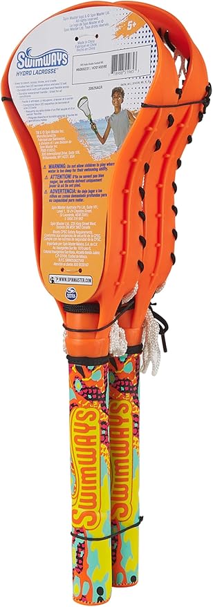 SwimWays Hydro Lacrosse, Waterproof Lacrosse Set, Outdoor Games for Adults and Kids, Sports Equipment, Pool Party Games and Toys, Orange