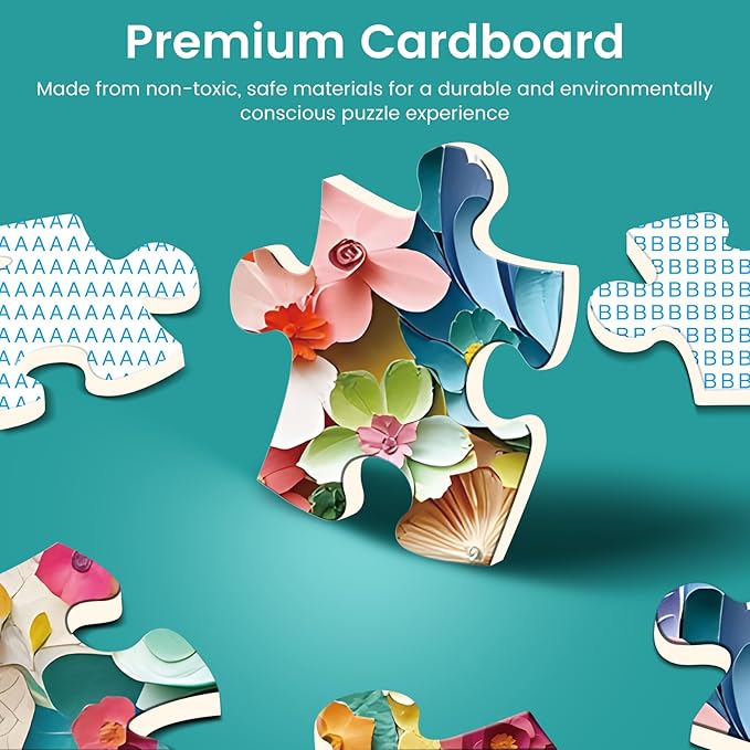 500 Piece Puzzle for Adult,Colorful Butterfly Flower Puzzle for Adults Seniors,Vivid Butterfly Paper Art Unique Fun Jigsaw Puzzle,Challenging Family Game Gift for Friends Men Women Seniors, 20.5*15In