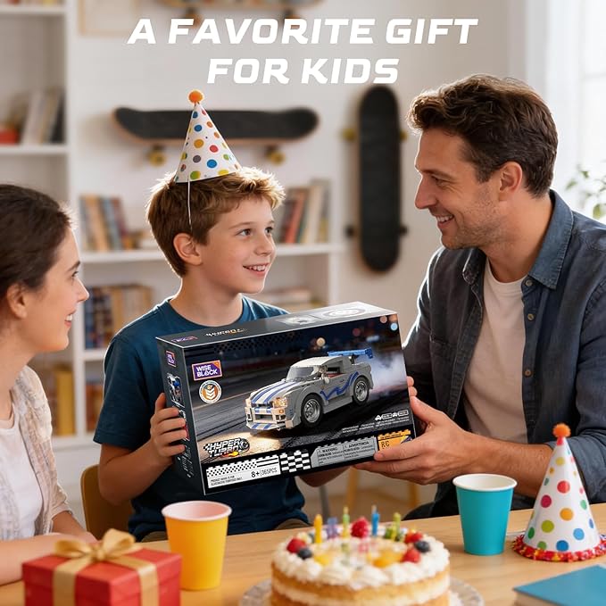Wise Block STEM Building Toy for Boys & Girls, Ages 8+, 365 Pcs Remote Control Race Car Building Set for Display W/Realistic Steering & Engine Driver Minifigure, Birthday Gifts for Kids & Fans
