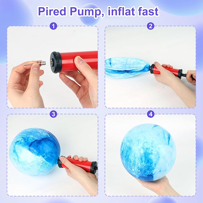 AMOR PRESENT 4PCS Playground Balls for Kids, 9 Inches Dodgeballs Bouncy Balls, Rubber Inflatable Kickball with Air Pump for Indoor Outdoor Sport Games