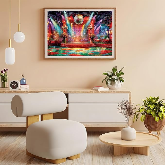 500 Pieces Puzzle for Adults, Puzzles for Adults 500 Pieces, Retro Disco Ballroom Jigsaw Puzzle, Challenging Perfect for Game Nights, 20.5 X 15 in
