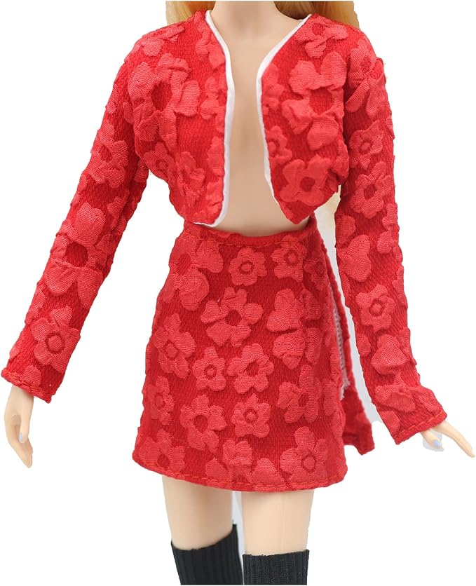 Doll Clothes, 5 Sets Outfits Winter Dresses Pants Windbreaker Hat for 11.5 inch Dolls Accessories Random Style (F)