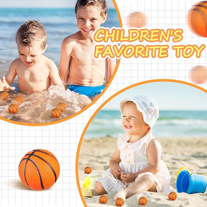 Civaner 40 Pcs Mini Basketball Tiny Rubber Basketballs Small Foam Ball with Drawstring Mesh Bag Crafts Gifts for Kids Adults Party Favors Beach Pool Sports Game(1.18 Inch)