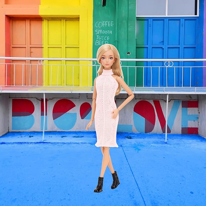 9 Pcs Doll Winter Clothes and Accessories for 11.5 Inch Girl Doll Include Jacket, Hooded Sweatshirt, Dress, Coat with 4 Pairs of Shoes for Girl Dolls Clothing Set