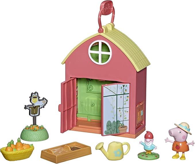 Peppa Pig Peppa's Adventures Peppas F36585L0 Garden Shed Play Set Includes 1 Figure, 5 Accessories, with Carry Handle for Travel, Suitable for Ages 3 and Above