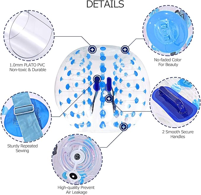 Bumper Bubble Soccer Balls for Teens/Adults, Body Zorb Ball Dia 4FT/5FT(1.2m/1.5m) 1 Pack