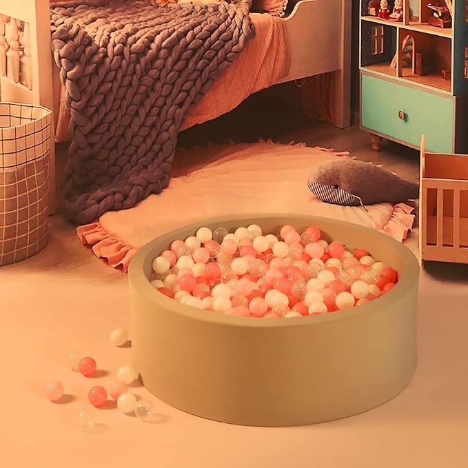 GOGOSO Ball Pit Balls for Toddler, Baby Plastic Playballs Kids Soft Pastel Pelotas Non-Toxic BPA-Free 2pink+White+Clear 200 Balls