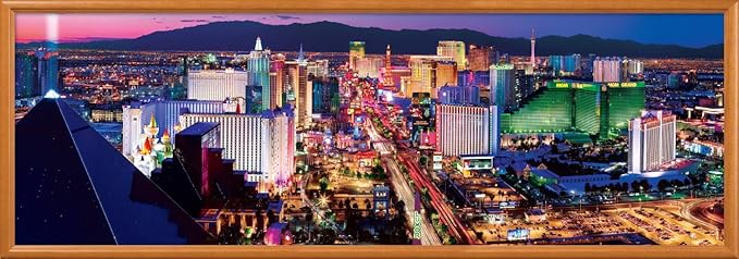 MasterPieces - 1000 Piece Jigsaw Puzzle, Las Vegas Skyline Panoramic, Fun for Adults, Family, Kids 13"x39