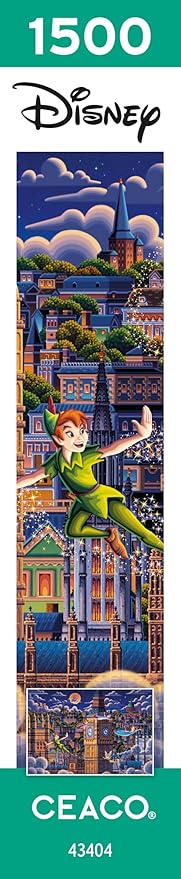 Ceaco - Disney - Dowdle - Peter Pan Learning to Fly - 1500 Piece Puzzle for Adults - Challenging and Perfect for Game Nights - Finished Puzzle Size 38.5 x 26.5