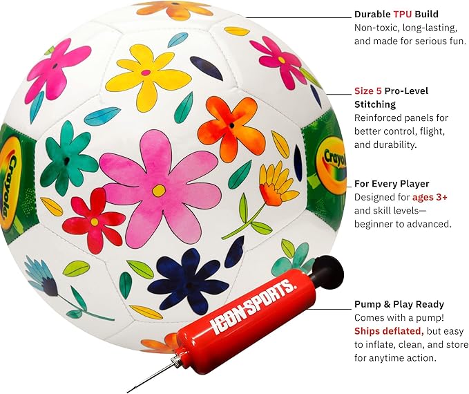 Crayola Official Soccer Ball - Unisex Kids - CRAY401BL Flower Size 5
