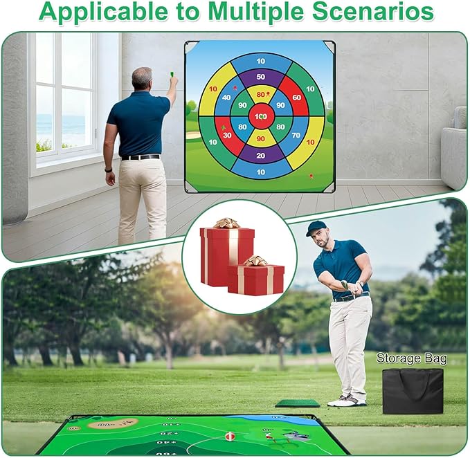 Golf Chipping Game Set, 71"x71" Portable Sticky Golf Game for Chipping Practice with Sticky Balls & Storage Bag for Indoor Outdoor (Double-Sided)