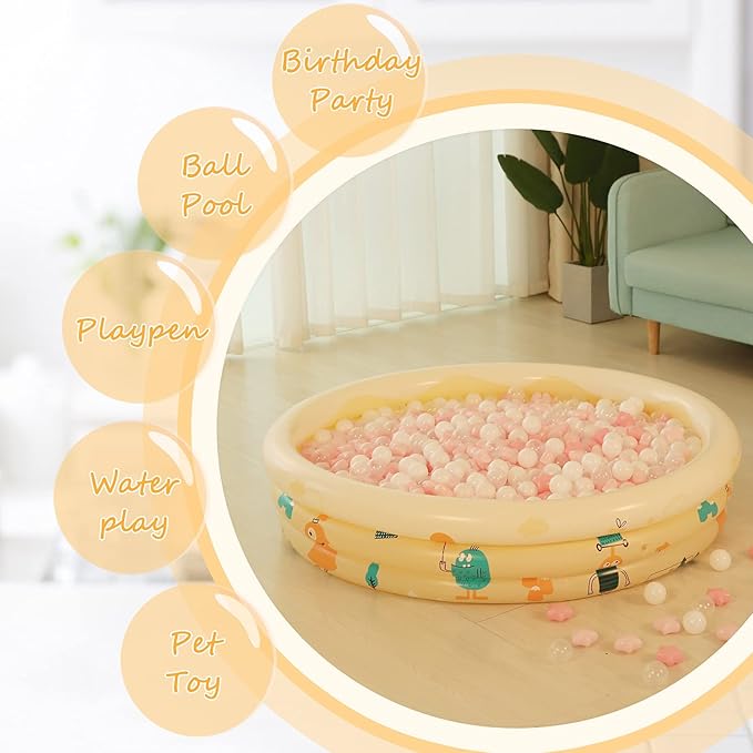 Realhaha Ball Pit Balls 50 100 200 500, Star Shapes for Babies Kids Playpen Plastic Balls for Babies Ball Pool Puppy Playballs