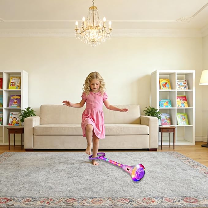 Rechargeable Skip Ball for Kids,Ankle Flashing Jump Toy Purple with LED Lights and Digital Counter, Girls Women Birthday, for Age 5 6 7 8 9 10 11 12,Indoor Outdoor Outside Sports Games