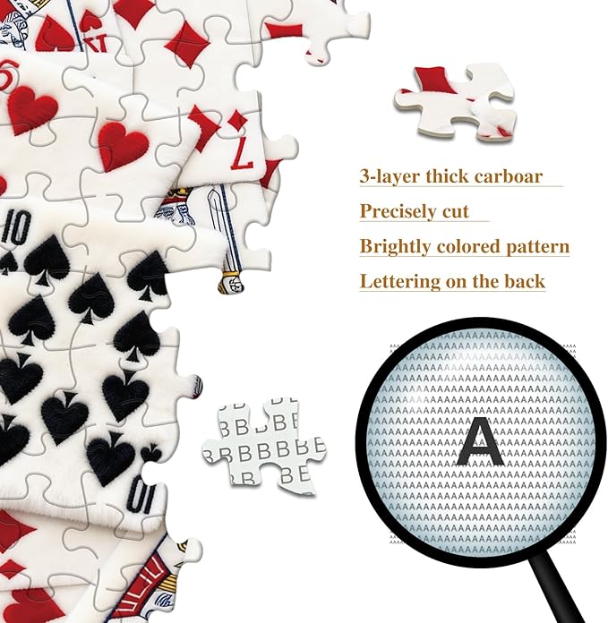 1024 Pieces Adult Puzzle, Plush Velvet Playing Cards Jigsaw Puzzles, Impossible Challenging Puzzle Family Home Decor, Funny Gift for Friends(23.86 x 23.86 inches)