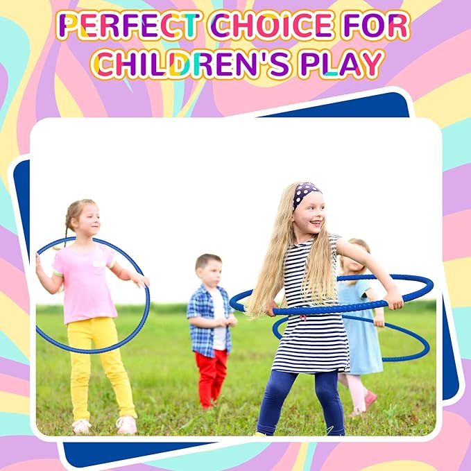 2 Pcs Toy Hoop Exercise Hoop Detachable Adjustable Plastic Toy Ring Playground Equipment for School Colored Circles Exercise Ring for Teens Dog Agility Equipment(Royal Blue,20 Inch)