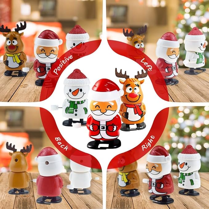 Christmas Wind Up Toys, 2026 New Christmas Stocking Stuffers Wind Up Toys, Jumping Walking Toys Funny Toy Party Gifts for Christmas Party Favors Goody Bag Filler (Colorful)