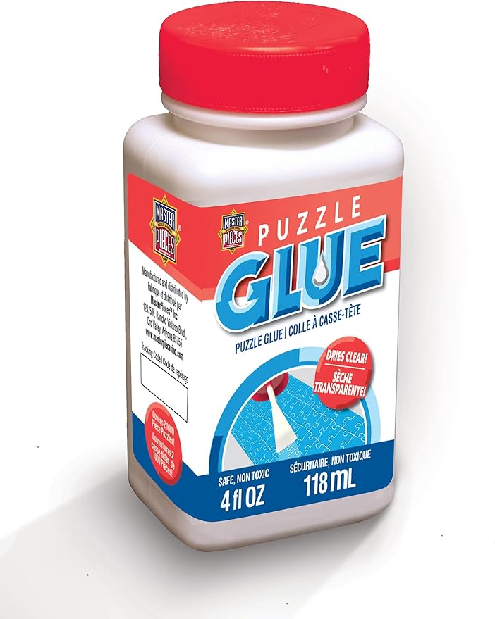 MasterPieces Accessories, Jigsaw Puzzle Glue Bottle with Spreader Built into Cap, 4 Ounces