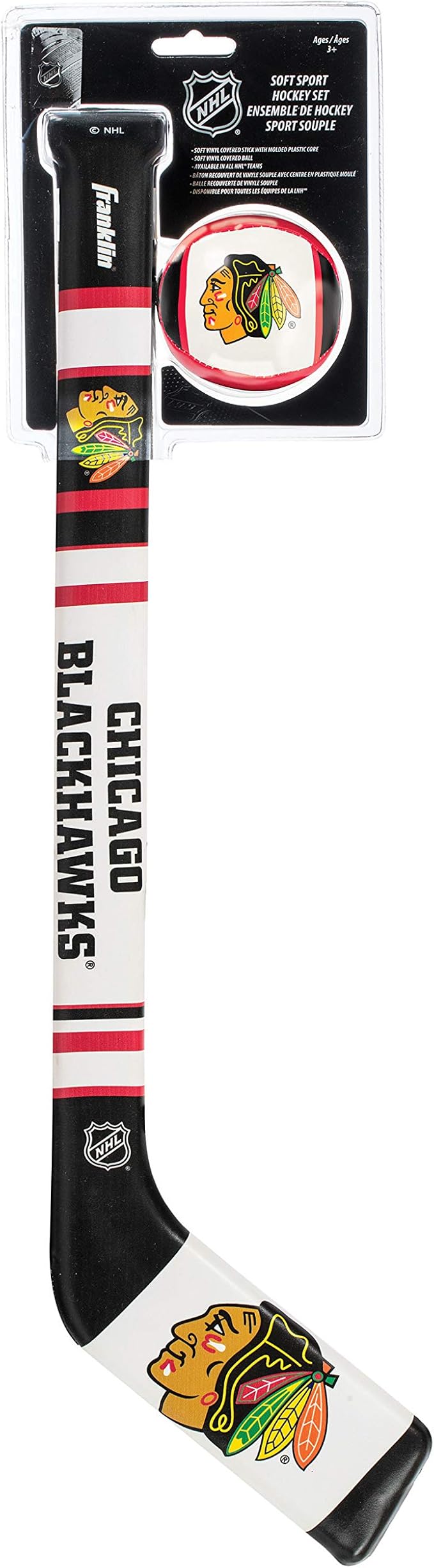 Franklin Sports NHL Team Mini Soft Hockey Stick Set - NHL Team Soft Foam Mini Hockey Stick and Ball - Great Toy for Kids