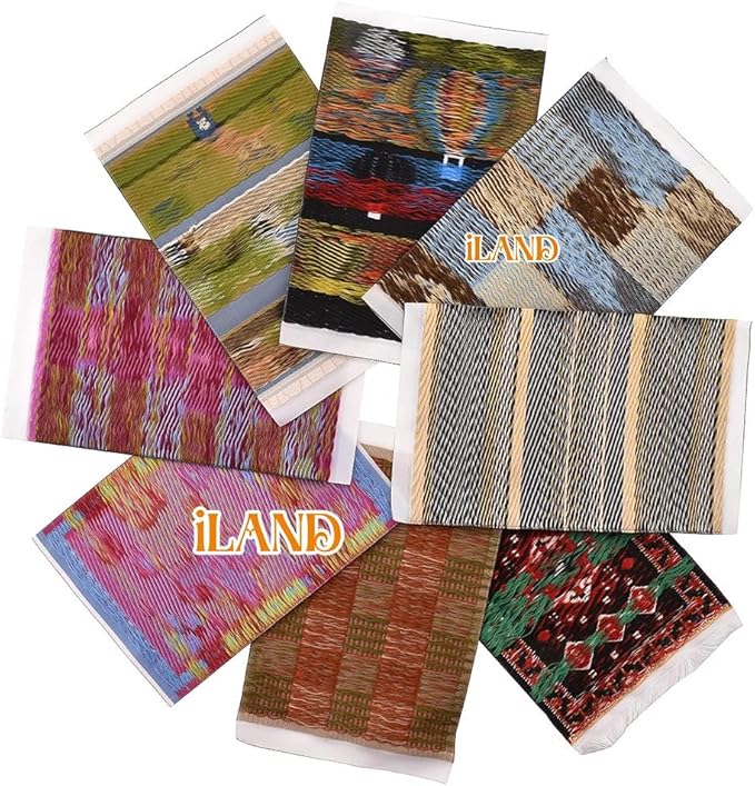 iLAND Miniature Dollhouse Accessories Victorian of Carpet for Dollhouse Furniture on 1/12 Scale and 3” - 12” Dolls, Woven Dollhouse Rugs 6” x 3.8” (2pcs Love)