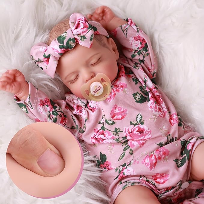 BABESIDE Lifelike Reborn Baby Dolls - 20 inch Sleeping Realistic Newborn Baby Dolls Vinyl Full Body Real Life Baby Dolls Girl with Accessories Gifts for Kids Age 3 + & Collection