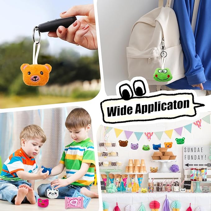 24-Pack Mini Stuffed Animals Blind Bags: Bulk Small Stuffed Animals for Kids, Cute Plush Keychains, Party Favors for Kids, Classroom Prizes, Claw Machine Toys, Birthday Gifts