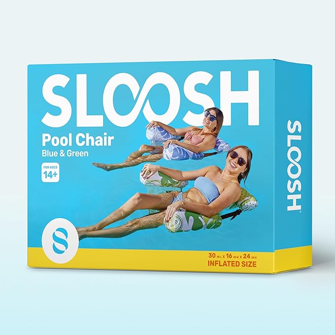 SLOOSH Inflatable Pool Floats Adult,2 Packs Floating Lounge Chairs,Blow up Pool Noodles for Adult Heavy Duty,Floating Chair for Party Summer Water Beach Lake Fun