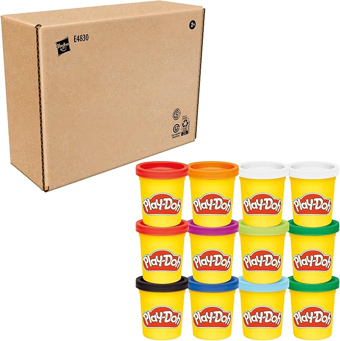 Play-Doh Jewel Colors Bulk 12-Pack of 4-Ounce Cans, Holiday Stocking Stuffers, Prizes & Party Favors, Kids Arts & Crafts, Preschool Toys, Ages 2+ (Amazon Exclusive), 1 Kg