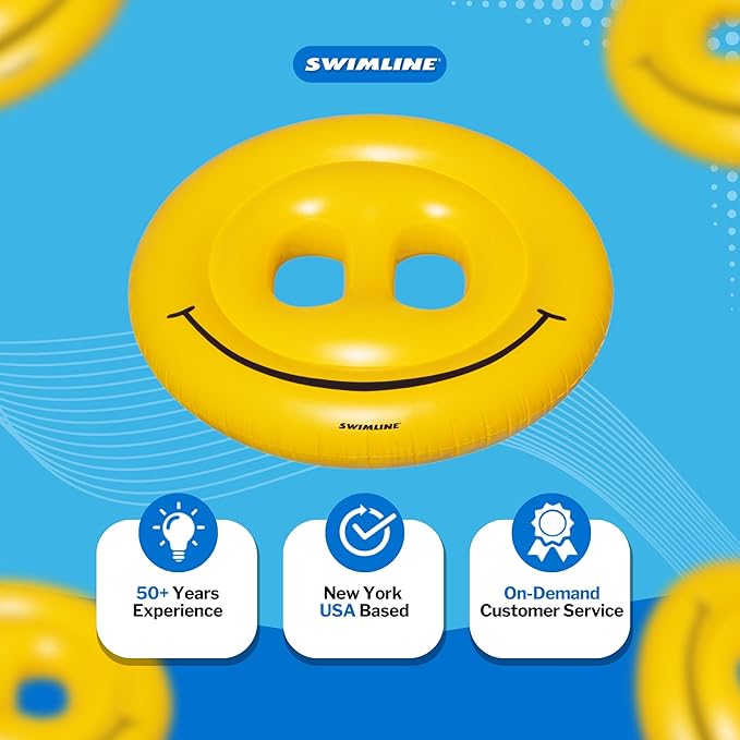 Swimline Smiley Face Pool Float , Yellow