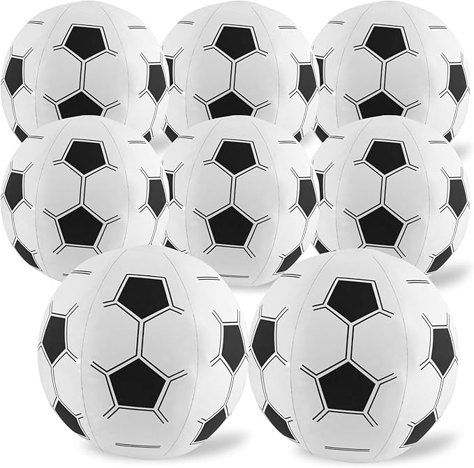 FOIMAS 8pcs Soccer Beach Balls,15 Inch Inflatable Soccer Balls for Summer Pool Beach Party Favor Outdoor Activities