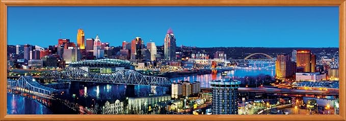 MasterPieces - 1000 Piece Jigsaw Puzzle, Cincinatti Skyline Panoramic, Fun for Adults, Family, Kids 13"x39