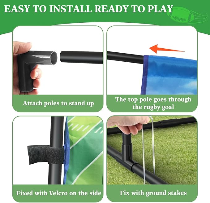 2025 New Upgrade Metal Football Toss Game with 4 Inflatable Balls Throwing Target Games Football Gifts for Boys 8-12, Target Practice for Kids Ages 3+ Sports and Outdoors Toys for Family Fun Play